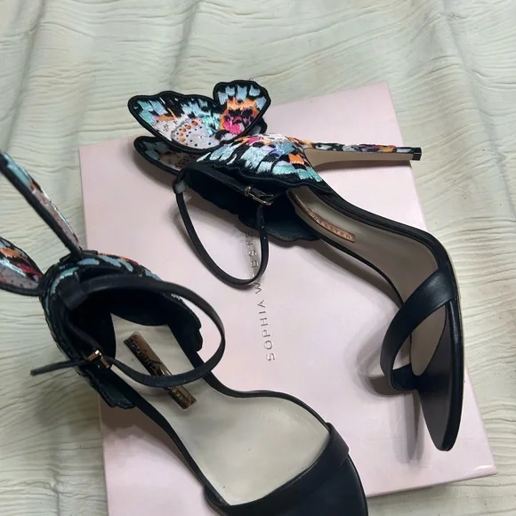 Sophia Webster Chiara Butterfly Embroidered Heels - Picture 4 of 6